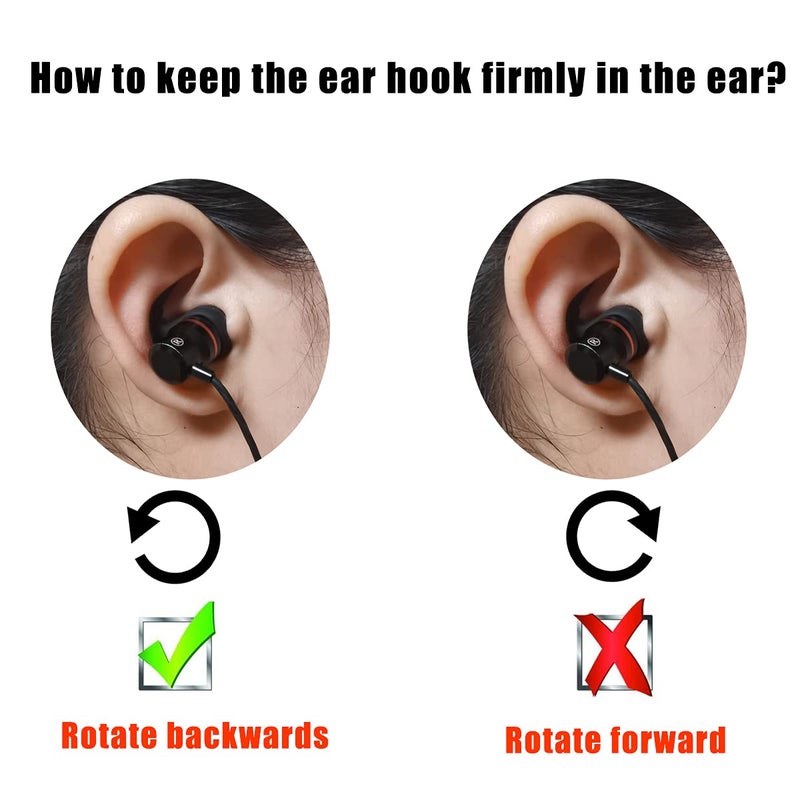 Luckvan Sports Earbud Stabilizers Fins Wing Noise Isolation Replacement Eartips Adapters for in Ear Earphones 4mm to 6mm Nozzle Attachment 4 Pairs Left and Right (Black/White) - Image 5